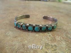 Old Fred Harvey Era Navajo Bracelet En Argent Sterling Turquoise