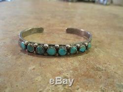 Old Fred Harvey Era Navajo Bracelet En Argent Sterling Turquoise