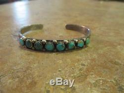 Old Fred Harvey Era Navajo Bracelet En Argent Sterling Turquoise