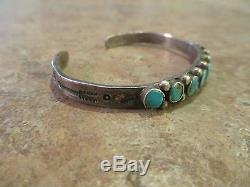 Old Fred Harvey Era Navajo Bracelet En Argent Sterling Turquoise