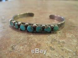 Old Fred Harvey Era Navajo Bracelet En Argent Sterling Turquoise