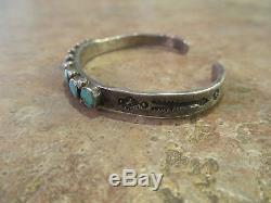 Old Fred Harvey Era Navajo Bracelet En Argent Sterling Turquoise