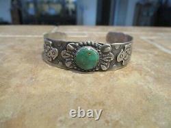 Old Fred Harvey Era Navajo Sterling Cerrillos Turquoise Thunderbird Bracelet