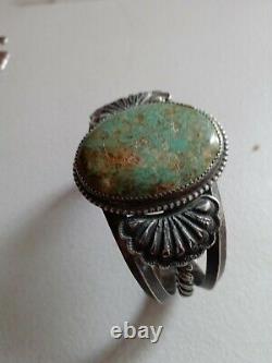 Pawn Rare Wow Navajo Sterling Fred Harvey Turquoise Cuff 78grammes