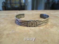 Petit Old Fred Harvey Era Navajo Sterling Silver Thunderbird Bracelet