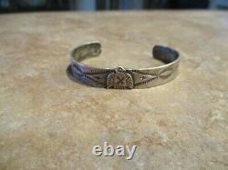 Petit Old Fred Harvey Era Navajo Sterling Silver Thunderbird Bracelet