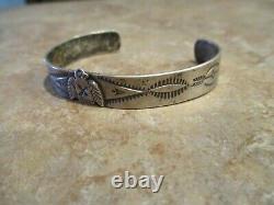 Petit Old Fred Harvey Era Navajo Sterling Silver Thunderbird Bracelet