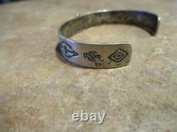 Petit Old Fred Harvey Era Navajo Sterling Silver Thunderbird Bracelet