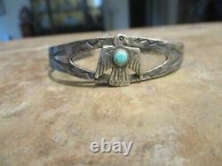 Premium Vieux Fred Harvey Era Navajo Sterling Turquoise Thunderbird Bracelet