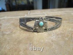 Premium Vieux Fred Harvey Era Navajo Sterling Turquoise Thunderbird Bracelet