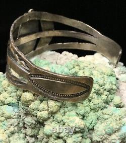 Qualité Du Musée! Fred Harvey Era Sterling Silver & Turquoise Cuff Bracelet, 27.9g