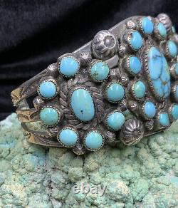 Qualité Du Musée, Silver Sterling Et Lone Mountain Bracelet Turquoise, 66,5g