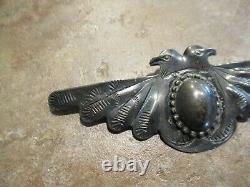 Rare Old Années 1940 Fred Harvey Era Navajo Sterling Silver Double Thunderbird Pin