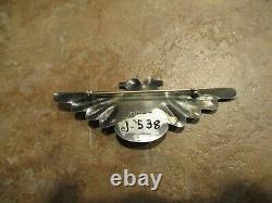 Rare Old Années 1940 Fred Harvey Era Navajo Sterling Silver Double Thunderbird Pin