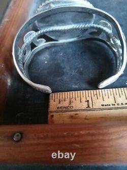 Rare Wow Navajo Sterling Fred Harvey Snake Manchette. #8 Turquoise Nice Looker