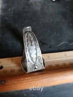 Rare Wow Navajo Sterling Fred Harvey Turquoise Snake Cuff Amusant