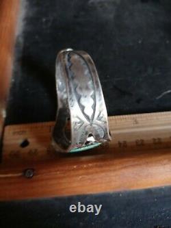 Rare Wow Navajo Sterling Fred Harvey Turquoise Snake Cuff Amusant