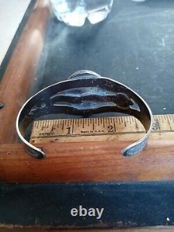 Rare Wow Old Pawn Navajo Sterling Fred Harvey Snake Cuff #8 Turquoise