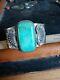 Rare Wow Pawn Énorme Navajo Sterling Fred Harvey Kingman Green Turquoise