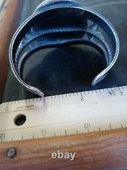 Rare Wow Pawn Énorme Navajo Sterling Fred Harvey Wing Cuff #8 Turquoise