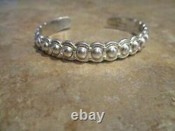Real Old Fred Harvey Era Navajo Sterling Silver Button Dome Row Bracelet