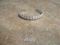 Real Old Fred Harvey Era Navajo Sterling Silver Button Dome Row Bracelet