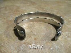 Real Scarce Vieux Fred Harvey Era Navajo Sterling Silver Turquoise Bracelet Row