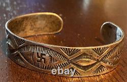 Superbe Bracelet Log Whirling Silver Whirling Silver De Navajo Précoce Fred Harvey Era Avant Les Années 1930