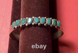 Un Bracelet Turquoise Fred Harvey En Argent Sterling Vintage. Excellent État