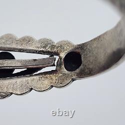 VTG Fred Harvey Navajo Bracelet en argent sterling estampé à croix croisées 4.9