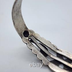 VTG Fred Harvey Navajo Bracelet en argent sterling estampé à croix croisées 4.9