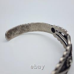 VTG Fred Harvey Navajo Bracelet en argent sterling estampé à croix croisées 4.9