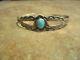 Vieux Fred Harvey Era Navajo Sterling Silver Turquoise Bracelet Thunderbird