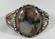 Vieux Fred Harvey Navajo Agate Petrified Wood Sterling Silver Cuff Bracelet