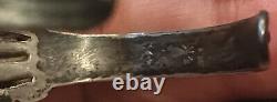 Vieux Pawn Navajo Sterling Argent Fred Harvey Era Turquoise Stamped Cuff Bracelet