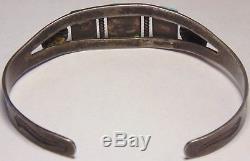 Vieux Pion Fred Harvey Era Américain Navajo Argent Sterling Turquoise Cuff