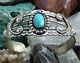 Vint Navajo Turquoise Cuff Bracelet Bell Trading Post Fred Harvey Era Sterling