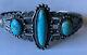Vintage 1950 Fred Harvey Era Sterling Bracelet En Argent Turquoise