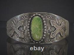 Vintage Argent Sterling Turquoise Navajo Fred Harvey Era Cuff Bracelet 25g B103