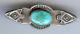 Vintage Des Années 1930 Fred Harvey Navajo Indian Silver Arrowheads Turquoise Pin Broche