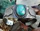 Vintage Fred Harvey Era Native American Turquoise Cuff Bracelet Chef Serpent 25gr