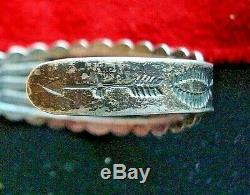 Vintage Fred Harvey Era Old Pawn Navajo Sterling Silver Turquoise Bracelet