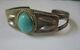 Vintage Fred Harvey Era Sterling Argent Turquoise Cuff Bracelet Navajo 20g