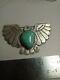 Vintage Navajo Fred Harvey Silver Sterling Turquoise Thunderbird Pin Brooch 3.0