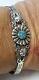 Vintage Navajo Sterling Fred Harvey Era Spider Turquoise Cuff Bracelet 5