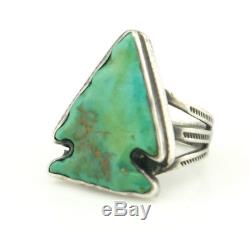 Vtg Sterling Silver Navajo Fred Harvey Époque Turquoise Ring Ring Sz 5.5