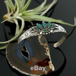 Vtg Sterling Silver Thunderbird Fred Harvey Navajo Turquoise Bracelet