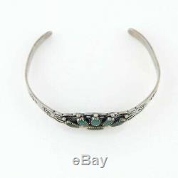 Vtg Sterling Silver Thunderbird Fred Harvey Navajo Turquoise Bracelet